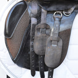 Kent and Masters Pony Club Long Leg saddle, Adjustable Gullet, 16.5", Brown (SKU394)