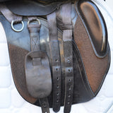 Kent and Masters Pony Club Long Leg saddle, Adjustable Gullet, 16.5", Brown (SKU394)