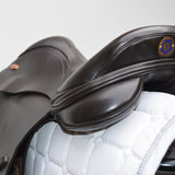 Kent and Masters Pony Club Long Leg saddle, Adjustable Gullet, 16.5", Brown (SKU446)