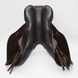 Kent and Masters Pony Club Long Leg saddle, Adjustable Gullet, 16.5", Brown (SKU446)