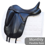 Fairfax Gareth Monoflap Dressage Saddle, 17.5", Adjustable, Black (SKU262)