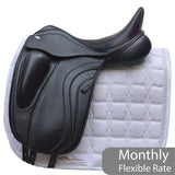 Fairfax Elias Monoflap Dressage Saddle, 17", Adjustable, Black (SKU452)