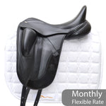 Fairfax Gareth Monoflap Dressage Saddle, 16.5", Adjustable, Black (SKU465)