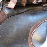 Kent and Masters S-Series Pony jump saddle, Adjustable Gullet, 15.5", Brown (SKU523)