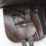 GFS Monarch Pony Jump Saddle S671, Adjustable Gullet - 15" Brown (SKU463)