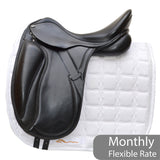PDS Grande Adjustable Gullet Monoflap Dressage Saddle -17.5" Black (SKU134)