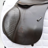 Kent and Masters Pony Club Long Leg saddle, Adjustable Gullet, 16.5", Brown (SKU446)