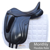 Fairfax Elias Monoflap Dressage Saddle, 17.5", Adjustable, Black (SKU507)