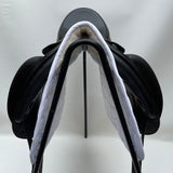 Equipe Emporio Monoflap Dressage Saddle, 16" +2 (wide), Black (SKU311)