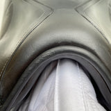 Equipe Emporio Monoflap Dressage Saddle, 16" +2 (wide), Black (SKU311)