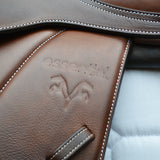 Voltaire Essentials Monoflap Jump saddle, 18", Brown, Adjustable (SKU342)