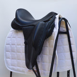 Fairfax Gareth Adjustable Gullet Monoflap Dressage Saddle, 17.5"  Black (SKU355)