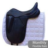 Fairfax Gareth Adjustable Gullet Monoflap Dressage Saddle, 17.5"  Black (SKU355)
