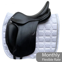 Equipe Emporio Monoflap Dressage Saddle, 16" +2 (wide), Black (SKU311)