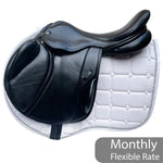 Silhouette Monoflap Event / Jump Insignia saddle, 17" Extra Wide (XW), Black (SKU330)