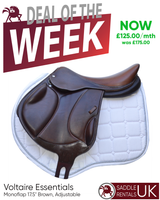 Voltaire Essentials Monoflap Jump saddle, 17.5" Ex-Demo Brown, Adjustable (SKU333)