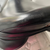 Kent and Masters Pony Club Long Leg saddle, Adjustable Gullet, 16.5", Black (SKU373)