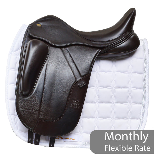 Fairfax Gareth Monoflap Dressage Saddle, 17.5", Adjustable, Brown (SKU271)
