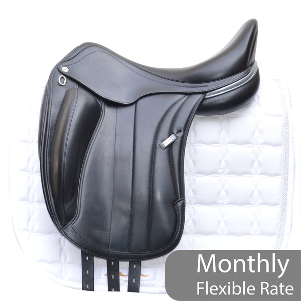 Equipe E Carbon Viktoria Monoflap Dressage Saddle, 17" +0.5 (Medium-MW) Black (SKU289)