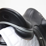 Equipe E Carbon Viktoria Monoflap Dressage Saddle, 17" +0.5 (Medium-MW) Black (SKU289)