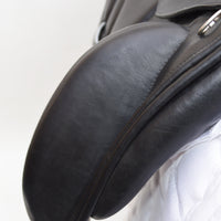 Equipe E Carbon Viktoria Monoflap Dressage Saddle, 17" +0.5 (Medium-MW) Black (SKU289)