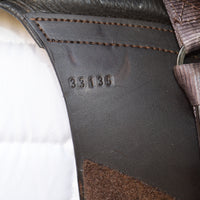 Kent and Masters Pony Club Long Leg saddle, Adjustable Gullet, 16.5", Brown (SKU445)