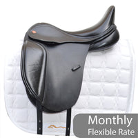 Kent & Masters S-Series Dressage Moveable Block Standard Wither Saddle (MDM), 16.5", Adjustable, Black (SKU456)