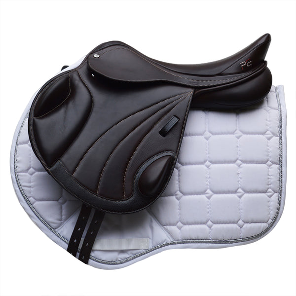 Premier Equine Deauville Leather monoflap Saddle, Adjustable, 17.5" Brown (SKU364) - BUY IT NOW