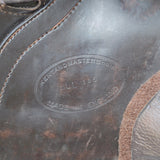 Kent and Masters Pony Club Long Leg saddle, Adjustable Gullet, 16.5", Brown (SKU444)