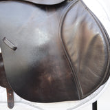 Kent and Masters Pony Club Long Leg saddle, Adjustable Gullet, 16.5", Brown (SKU444)