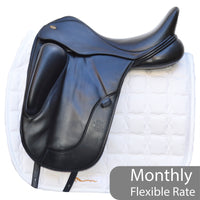 Fairfax Gareth 17.5" Adjustable Gullet Monoflap Dressage Saddle, Black (SKU264)