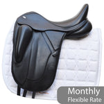 Fairfax Gareth Monoflap Dressage Saddle, 17.5", Adjustable, Black (SKU406)