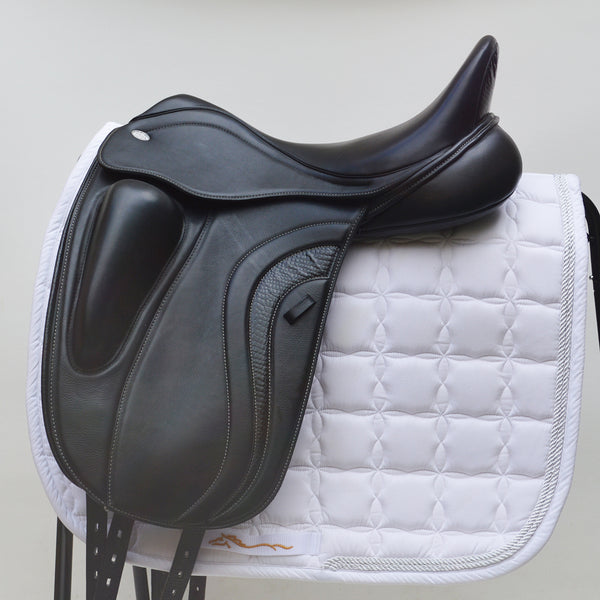 Fairfax Elias Monoflap Dressage Saddle, 17", Adjustable, Black (SKU452)
