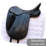Albion Fabrento Dressage Saddle, 17.5" MW (Adjusta Model) Black (SKU529)