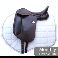 Bates Pony Dressage Saddle (Long Flap) - Size 15", Brown (SKU543)