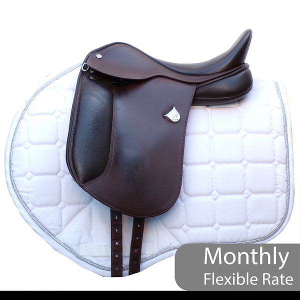 Bates Pony Dressage Saddle (Long Flap) - Size 15", Brown (SKU543)