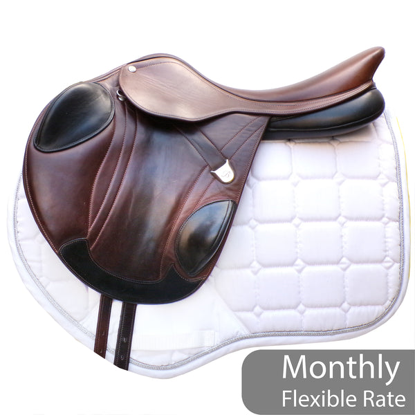 Bates Advanta Monoflap XC / Jump saddle (Adjustable), 17.5", Brown with Black Accents (Easy Change System) (SKU539)