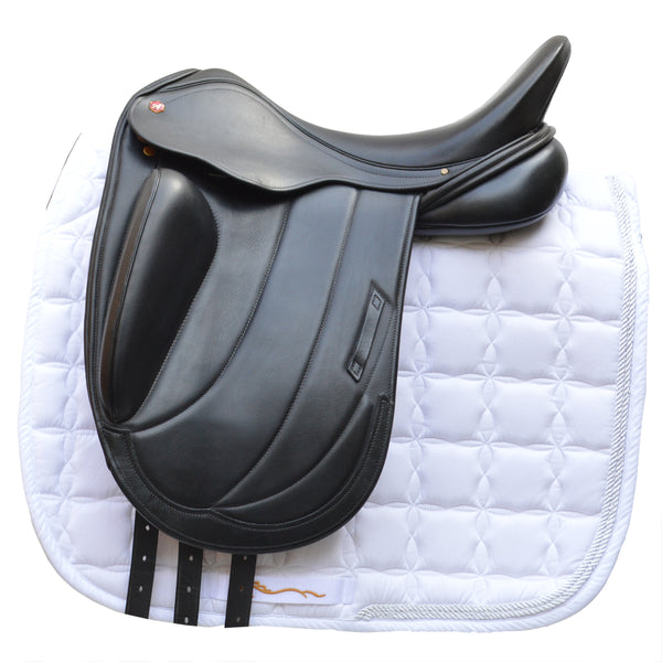 Albion Fabrento Dressage Saddle, 17" MW (Adjusta Model) Black (SKU464) - BUY IT NOW