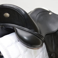Fairfax Gareth Monoflap Dressage Saddle, 16.5", Adjustable, Black (SKU465) - BUY IT NOW