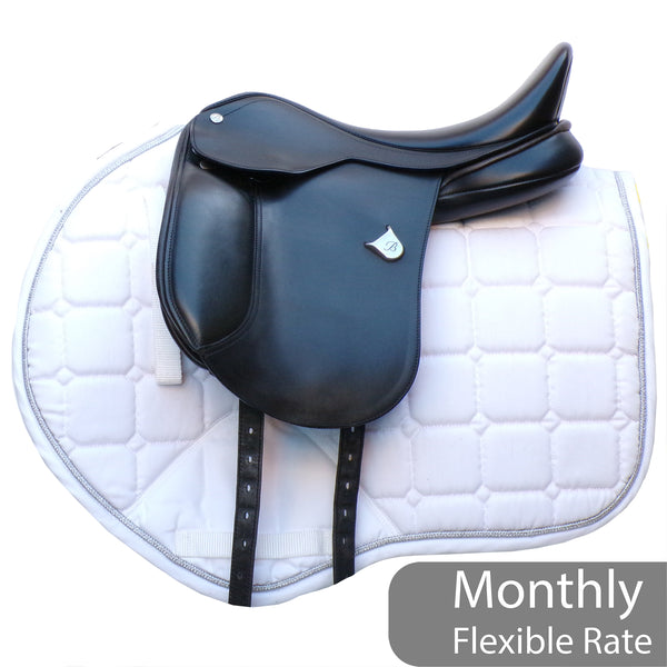 Bates Pony Dressage Saddle - Size 16", Black (SKU541)