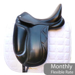 Collegiate Integrity Monoflap Dressage Saddle, Adjustable, 17", Black (SKU243)