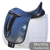 Fairfax World Class Monoflap Dressage Saddle on the Elias Panel, 17.5", Adjustable, Black (SKU510)