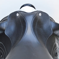 Fairfax World Class Monoflap Dressage Saddle on the Elias Panel, 17.5", Adjustable, Black (SKU510)