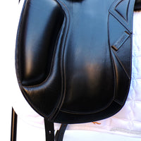Collegiate Integrity Monoflap Dressage Saddle, Adjustable, 17", Black (SKU243) - BUY IT NOW