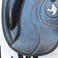 Fairfax World Class Monoflap Dressage Saddle on the Elias Panel, 17.5", Adjustable, Black (SKU510)