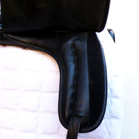 Collegiate Integrity Monoflap Dressage Saddle, Adjustable, 17", Black (SKU243) - BUY IT NOW