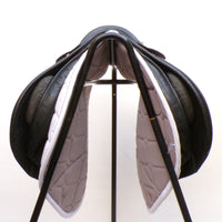 Kent and Masters Pony Club Long Leg saddle, Adjustable Gullet, 16.5", Black (SKU373)
