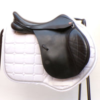 Kent and Masters Pony Club Long Leg saddle, Adjustable Gullet, 16.5", Black (SKU373)