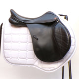 Kent and Masters Pony Club Long Leg saddle, Adjustable Gullet, 16.5", Black (SKU373)