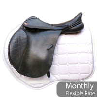 Kent and Masters Pony Club Long Leg saddle, Adjustable Gullet, 16.5", Black (SKU373)